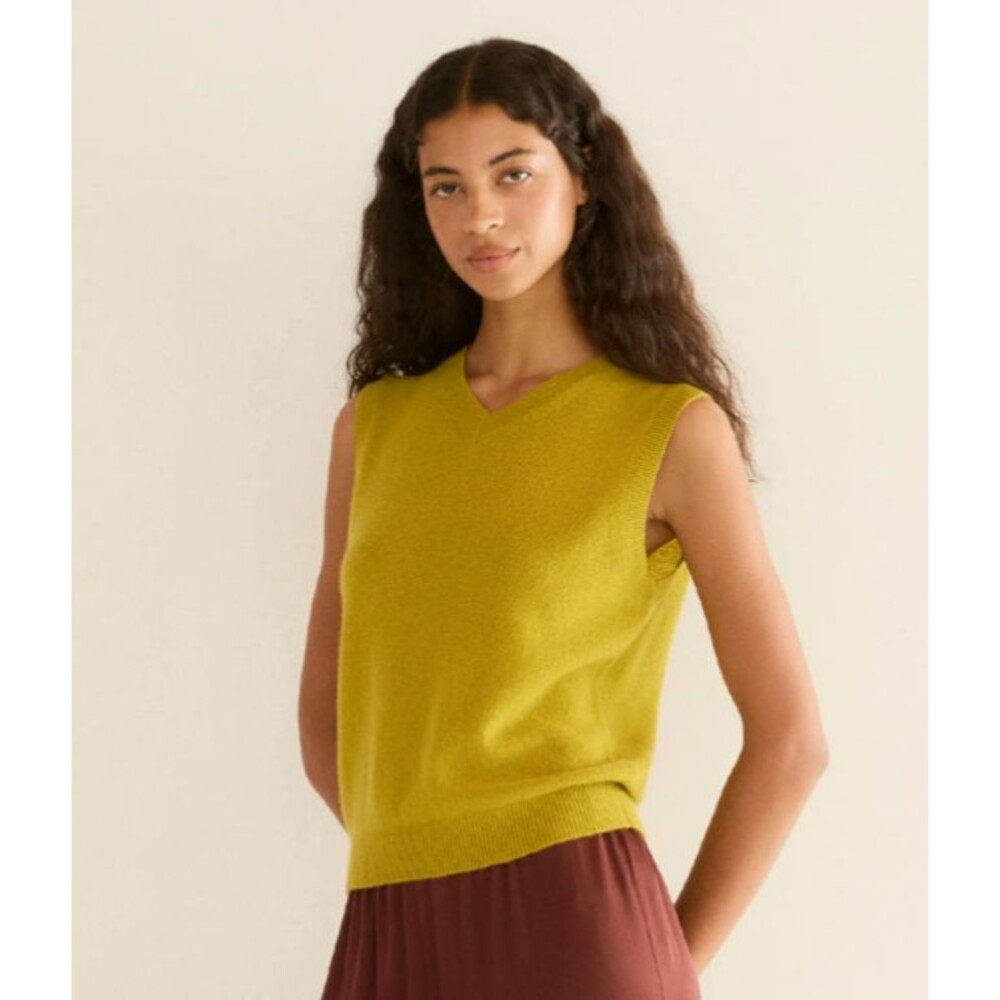Doen Damia Women’s 100% Cashmere Vest Size XS Antique Moss NWT